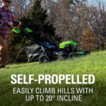 Greenworks 40V 21" Self-Propelled Lawn Mower,Axial Leaf Blower(500 CFM / 120 MPH),13" String Trimmer with 2 Batteries(5Ah+2Ah) & Chargers - Image 5