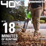 Greenworks 40V 21" Self-Propelled Lawn Mower,Axial Leaf Blower(500 CFM / 120 MPH),13" String Trimmer with 2 Batteries(5Ah+2Ah) & Chargers - Image 7
