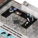 SHW 55 x 60 Inches Commercial-Grade L-Shape Corner Office Computer Desk, Espresso - Image 5