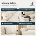 HERA'S HOUSE 116.1" Classic Mid-Century Modern Couch, Oversized L Shaped Pet Friendly Couch for Living Room, Comfy Cloud Sofa with Ottoman, 4-Seater Deep Seat, Chenille Beige - Image 8