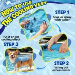 Dog Cooling Vest, Evaporative Cooling Dog Jacket with UV Protection, Lightweight Breathable Mesh Dog Cooling Shirt, Summer Heat Relief Gear with Adjustable Buckles for Hot Weather Walking & Hiking - Image 4