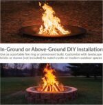 Sunnydaze Outdoor Fire Pit Ring - Heavy-Duty Round Steel Fire Ring Insert - DIY Above or In-Ground - 36-Inch Outer/30-Inch Inner Diameter - Image 5