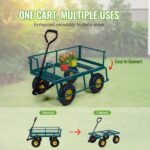 Backyard Expressions Heavy Duty Garden Cart 400 lb Utility Wagon Cart with Removable Mesh Sides, Powder-Coated Steel Bed, Pneumatic Tires, Pull Handle Yard Cart - Image 6