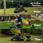 Greenworks 80V 42' Riding Lawn Mower (2 Acre, 32 HP Gas Equivalent, 5 MPH, Cargo Bin, Tow Up to 200 lbs.), (4) 5.0Ah Batteries (1,600 Wh Max) + Turbo Wall Charger - Image 8