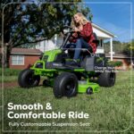 Greenworks 80V 42' Riding Lawn Mower (2 Acre, 32 HP Gas Equivalent, 5 MPH, Cargo Bin, Tow Up to 200 lbs.), (4) 5.0Ah Batteries (1,600 Wh Max) + Turbo Wall Charger - Image 9