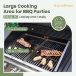 Captiva Designs 4-Burner Propane Gas BBQ Grill with Side Burner & Porcelain-Enameled Cast Iron Grates, 42,000 BTU Output Barbeque Grill for Outdoor Cooking Kitchen and Patio Backyard Barbecue, Blue - Image 4