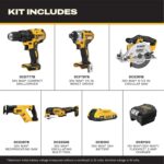 DEWALT 20V MAX 5-Tool Power Tools Combo Kit, Includes 1/2 Cordless Drill,1/4 Impact Driver, Reciprocating Saw, Circular Saw, Oscillating Tool, 5Ah Battery and Charger (DCK540D1) - Image 3
