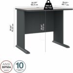 Bush Business Furniture Series A 36W Small Desk in White Spectrum and Slate, Compact Computer Table for Home or Professional Office - Image 4