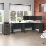 Bush Business Furniture Series A 36W Small Desk in White Spectrum and Slate, Compact Computer Table for Home or Professional Office - Image 5