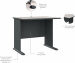 Bush Business Furniture Series A 36W Small Desk in White Spectrum and Slate, Compact Computer Table for Home or Professional Office - Image 7