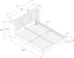 Novogratz Holly Upholstered Wingback Bed Frame, Queen, Ivory Velvet - Image 3