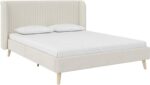 Novogratz Holly Upholstered Wingback Bed Frame, Queen, Ivory Velvet - Image 8