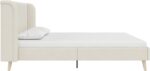 Novogratz Holly Upholstered Wingback Bed Frame, Queen, Ivory Velvet - Image 10