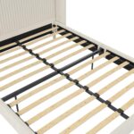 Novogratz Holly Upholstered Wingback Bed Frame, Queen, Ivory Velvet - Image 11