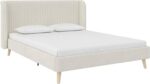Novogratz Holly Upholstered Wingback Bed Frame, Queen, Ivory Velvet - Image 15