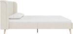 Novogratz Holly Upholstered Wingback Bed Frame, Queen, Ivory Velvet - Image 16