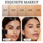 Foundation Stick, 2 in 1 Dual-Ended Long-Lasting Concealer Korean Foundation Contour Stick, Waterproof Contouring foundation with Brush, Full Coverage Matte Finish for Face Makeup(02#NATURAL) - Image 7