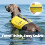 VIVAGLORY High Buoyancy Dog Life Vest, Swimming Vest with Handle, Dog Life Jacket for Swimming & Boating, Buoyancy for Puppy Doggy, L, Yellow - Image 3
