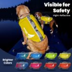 VIVAGLORY High Buoyancy Dog Life Vest, Swimming Vest with Handle, Dog Life Jacket for Swimming & Boating, Buoyancy for Puppy Doggy, L, Yellow - Image 5