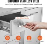 VEVOR Stainless Steel Cabinet, Outdoor Kitchen Door Drawer Combo 29.5" W x 22.6" H x 21.7" D, Access Door/Triple Drawers, Propane Drawer, Adjustable Garbage Ring, BBQ Island Patio Grill Station - Image 7