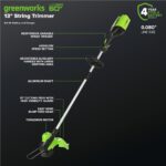 Greenworks 60V 17" Brushless (Push) Mower + 60V 13" String Trimmer, 4.0Ah Battery and 3A Charger - Image 4