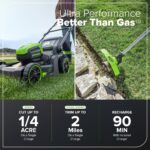 Greenworks 60V 17" Brushless (Push) Mower + 60V 13" String Trimmer, 4.0Ah Battery and 3A Charger - Image 5