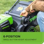 Greenworks 60V 17" Brushless (Push) Mower + 60V 13" String Trimmer, 4.0Ah Battery and 3A Charger - Image 6