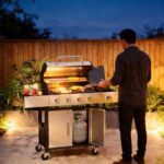 Aoxun 4-Burner Propane Grill with Side Burner, 49000 BTU Gas Grill, Stainless Grill with Cast Iron Grates & Side Tables for Backyard, Patio, Camping, Black and Silvery - Image 7
