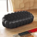 WJShome Clound Sofa Couch,98'' Modern Sofas for Living Room, 3 Seater Lazy Floor Sofa, Large Bean Bag Chair,Deep Seat Floor Sofas Chair Lounge for Office, Apartment(Dark Gray) - Image 3