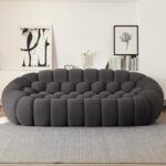 WJShome Clound Sofa Couch,98'' Modern Sofas for Living Room, 3 Seater Lazy Floor Sofa, Large Bean Bag Chair,Deep Seat Floor Sofas Chair Lounge for Office, Apartment(Dark Gray) - Image 6