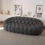 WJShome Clound Sofa Couch,98'' Modern Sofas for Living Room, 3 Seater Lazy Floor Sofa, Large Bean Bag Chair,Deep Seat Floor Sofas Chair Lounge for Office, Apartment(Dark Gray) - Image 7