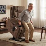 MCombo Power Lift Recliner Chair with Extended Footrest for Elderly People, Fabric 7287 (Brown, Medium) - Image 3