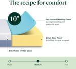 Zinus 10 Inch Full Cooling Essential Memory Foam Mattress [NewVersion], Fiberglass Free, Medium Feel, Breathable Cooling Layers, Certified Safe Materials - Image 5