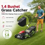 AMERISUN 21-Inch Gas Push Lawn Mower for Large Yard, 144cc 4-Stroke Engine, 6-Position Adjustable Cutting Height, 3-in-1 Mulching, Side Discharge & Rear Bag for Garden Landscaping - Image 7