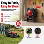 AMERISUN 21-Inch Gas Push Lawn Mower for Large Yard, 144cc 4-Stroke Engine, 6-Position Adjustable Cutting Height, 3-in-1 Mulching, Side Discharge & Rear Bag for Garden Landscaping - Image 9