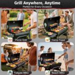 Barrel Barbecue Charcoal Grill: Premium Spacious Outdoor BBQ Grill with Side Table - Ideal for Patio Cooking Backyard Grilling Camping Picnics Tailgating Parties - Image 8