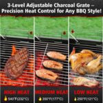 Barrel Barbecue Charcoal Grill: Premium Spacious Outdoor BBQ Grill with Side Table - Ideal for Patio Cooking Backyard Grilling Camping Picnics Tailgating Parties - Image 9