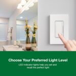 Lutron Maestro LED+ Dimmer Switch for Dimmable LED, Halogen and Incandescent Bulbs, 150W/Single-Pole or Multi-Location, MACL-153M-WH, White - Image 5
