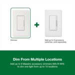 Lutron Maestro LED+ Dimmer Switch for Dimmable LED, Halogen and Incandescent Bulbs, 150W/Single-Pole or Multi-Location, MACL-153M-WH, White - Image 7