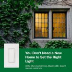 Lutron Maestro LED+ Dimmer Switch for Dimmable LED, Halogen and Incandescent Bulbs, 150W/Single-Pole or Multi-Location, MACL-153M-WH, White - Image 8