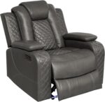 Ball & Cast Power Recliner Sofa Set Leather Reclining Couch Home Theater Seating 3PCS Recliner Couch Loveseat & Chair Sets with Wireless Charing,Cup Holders,Storage Box for Home Theater,Living Room - Image 6