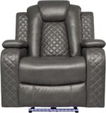 Ball & Cast Power Recliner Sofa Set Leather Reclining Couch Home Theater Seating 3PCS Recliner Couch Loveseat & Chair Sets with Wireless Charing,Cup Holders,Storage Box for Home Theater,Living Room - Image 7
