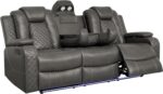 Ball & Cast Power Recliner Sofa Set Leather Reclining Couch Home Theater Seating 3PCS Recliner Couch Loveseat & Chair Sets with Wireless Charing,Cup Holders,Storage Box for Home Theater,Living Room - Image 10