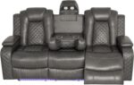 Ball & Cast Power Recliner Sofa Set Leather Reclining Couch Home Theater Seating 3PCS Recliner Couch Loveseat & Chair Sets with Wireless Charing,Cup Holders,Storage Box for Home Theater,Living Room - Image 11