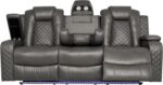 Ball & Cast Power Recliner Sofa Set Leather Reclining Couch Home Theater Seating 3PCS Recliner Couch Loveseat & Chair Sets with Wireless Charing,Cup Holders,Storage Box for Home Theater,Living Room - Image 13