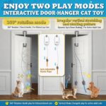 Interactive Cat Toy, Rechargeable Electric Cat Teaser, Hanging Door cat Toy, 2 Motion Modes (360° Spin & Irregular Jumping), Smart Auto Cat Toy for Exercise & Fun, Grey - Image 3