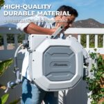 5/8" x 100 ft Heavy Duty Retractable Hose Reel, UV Resistant Garden Hose Reels - Slow Self Retract Wall Mount Hose Reel Automatic Storage, Any Length Lock 180° Swivel, 10 Pattern Nozzle Grey - Image 4