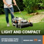 WORX 14" Cordless Lawn Mower, 2 in 1 Electric Mower Cuts Quietly, Compact & Lightweight Push Lawn Mower with 6-Position Height Adjustment for Small Yards, 2 Batteries & Charger Included, WG779 - Image 4