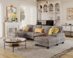 Furmax Sectional Couches for Living Room, U-Shaped Sofa Couch with Linen Fabric, 4 Seat Sofa Set with Double Chaise for Apartment (Chenille, Grey) - Image 7