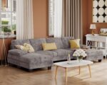 Furmax Sectional Couches for Living Room, U-Shaped Sofa Couch with Linen Fabric, 4 Seat Sofa Set with Double Chaise for Apartment (Chenille, Grey) - Image 8